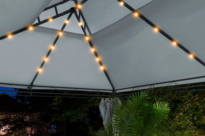 Intimo Garden Luxe Prieel Vernazza Grijs + LED - verlichting + Schaduwdoeken - TuinTrends