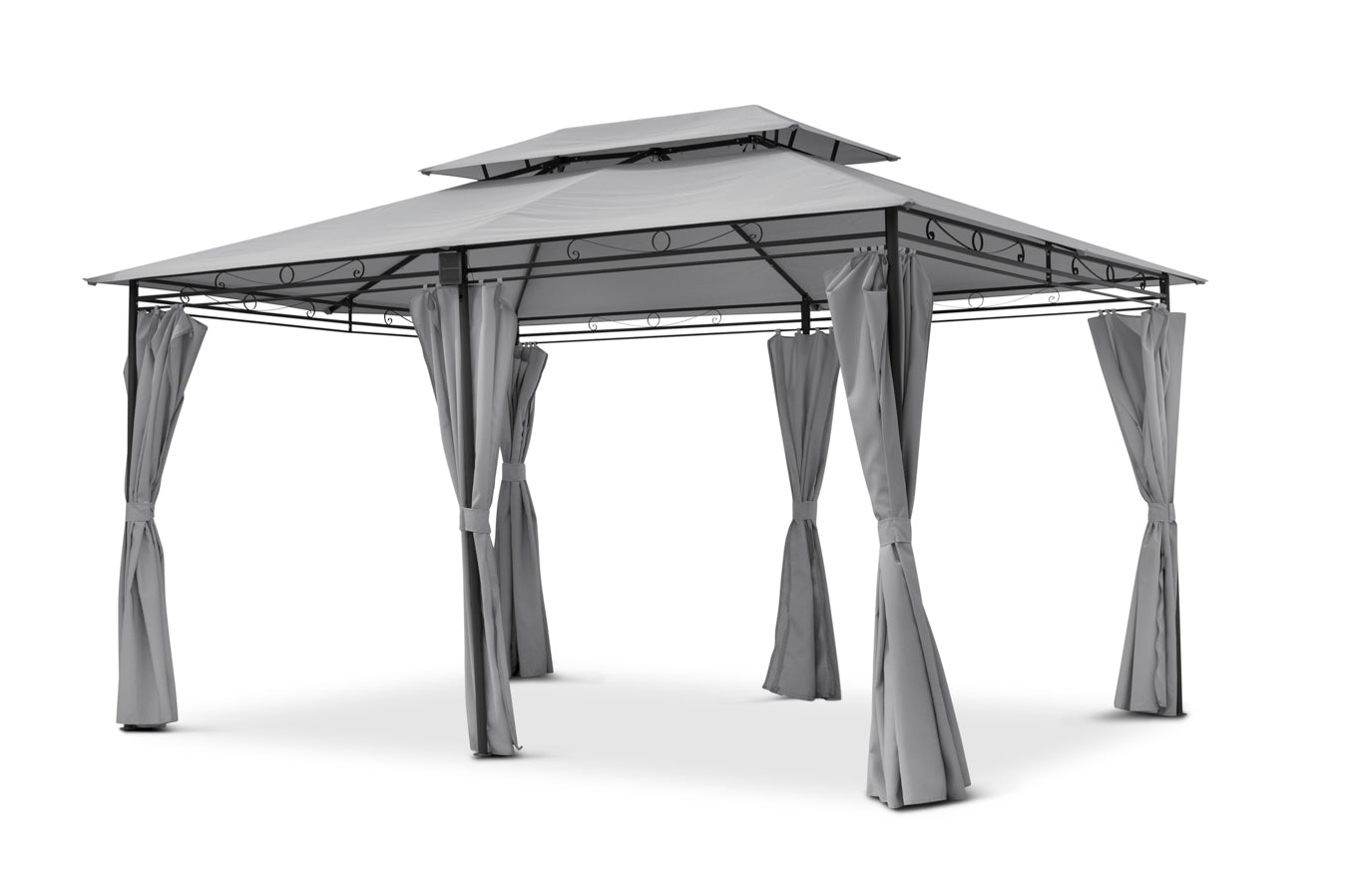 Intimo Garden Luxe Prieel Vernazza Grijs + LED - verlichting + Schaduwdoeken - TuinTrends