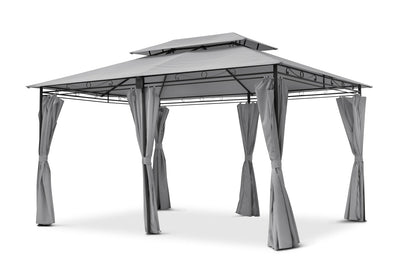 Intimo Garden Luxe Prieel Vernazza Grijs + LED - verlichting + Schaduwdoeken - TuinTrends