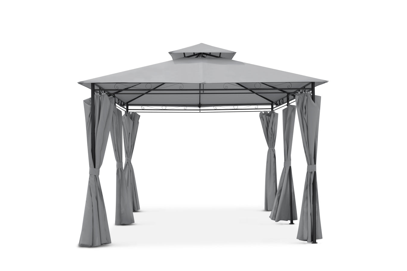 Intimo Garden Luxe Prieel Vernazza Grijs + LED - verlichting + Schaduwdoeken - TuinTrends