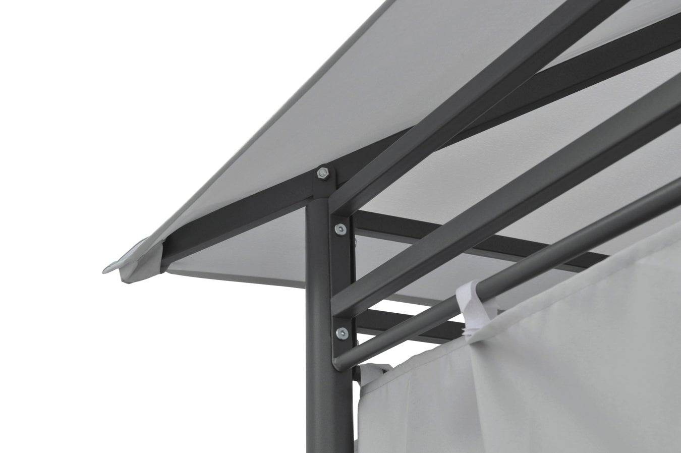 Intimo Garden Luxe Prieel Vernazza Grijs + LED - verlichting + Schaduwdoeken - TuinTrends