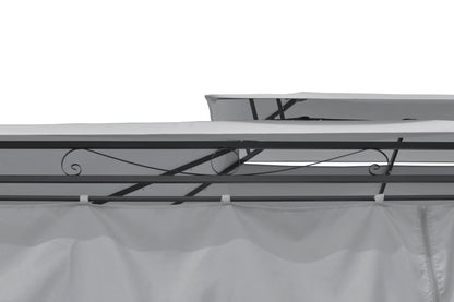 Intimo Garden Luxe Prieel Vernazza Grijs + LED - verlichting + Schaduwdoeken - TuinTrends