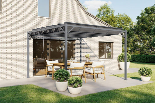 Intimo Garden Matt pergola met lamellen 3x3 m - Antraciet - TuinTrends