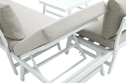 Intimo Garden Max alu loungeset – Wit frame beige kussen / 3 - 4 persoons - TuinTrends