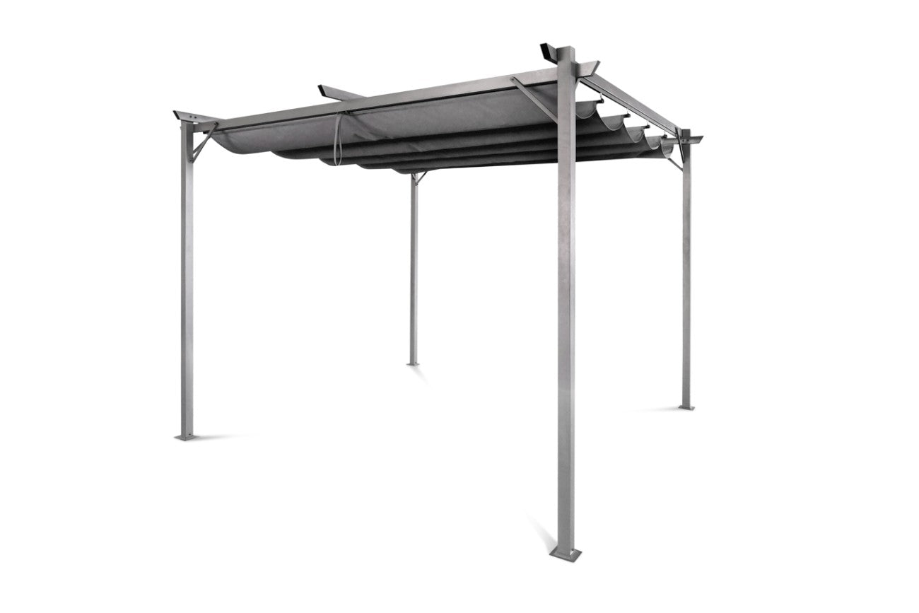 Intimo Garden Sofia prieel 3x3 m - antraciet / Paviljoen inclusief schaduwdoek - TuinTrends