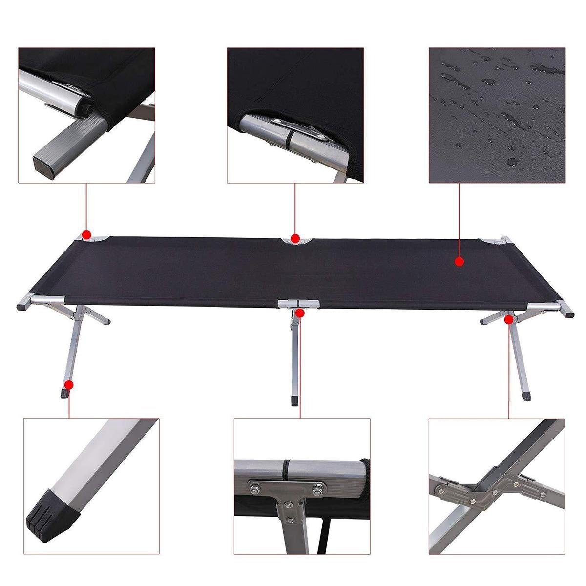 Intimo Garden Veldbed XL - 190cm - Zwart - TuinTrends