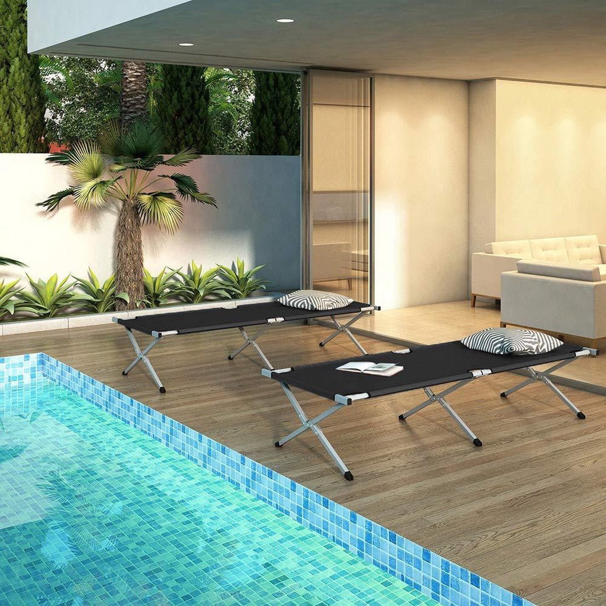 Intimo Garden Veldbed XL - 190cm - Zwart - TuinTrends